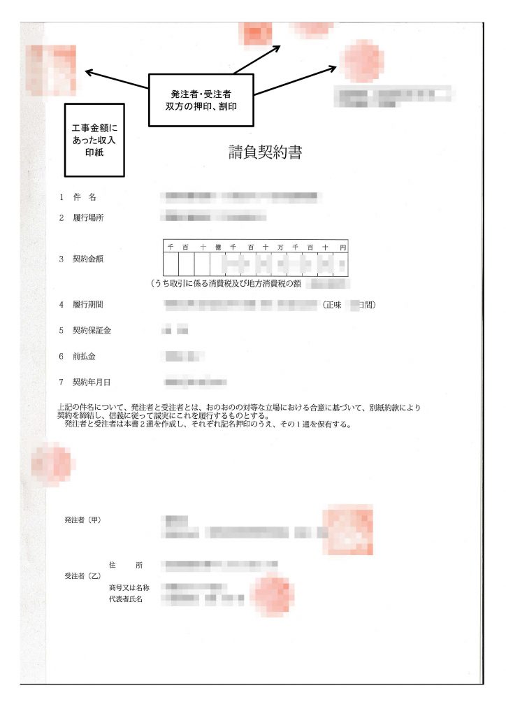 元請業者の契約書